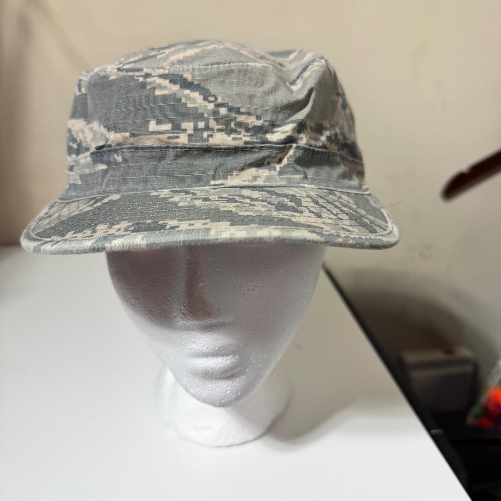 US Air Force Digital Tiger Stripe Patrol Cap Size 7.5 Grey Camo Military Hat